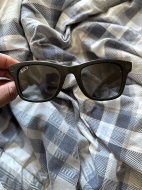 Ray-Ban Black Wayfarer Sunglasses with Silver Hinges